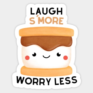 Laugh S'More Worry Less - Marshmallow Face Sticker